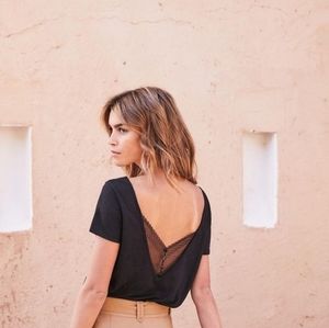 Sezane Lucie T-shirt in Black size XS